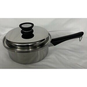 Amway Queen 1.5 Quart Sauce Pan & Lid Multi Ply 18/8 Stainless Cookware USA